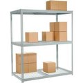 Global Equipment Wide Span Rack 48Wx48Dx84H, 3 Shelves Wire Deck 1200 Lb Cap. Per Level, Gray 716286